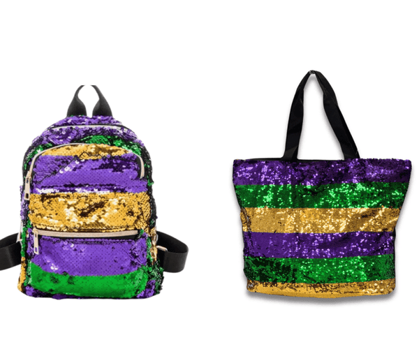 1147 1 Pack 2 Pack Mardi Gras Bags Sequin Backpacks Adjustable Glitter Mardi Gras Sequin Mini Backpack - Mardi Gras Apparel main image 3