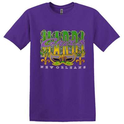 Men's Mardi Gras New Orleans Purple Tee-Shirt - Mardi Gras Apparel, Mardi Gras Purple Tee-Shirt, New Orleans Celebration Shirt, Festive Unisex Apparel, Comfortable Mardi Gras Clothing 