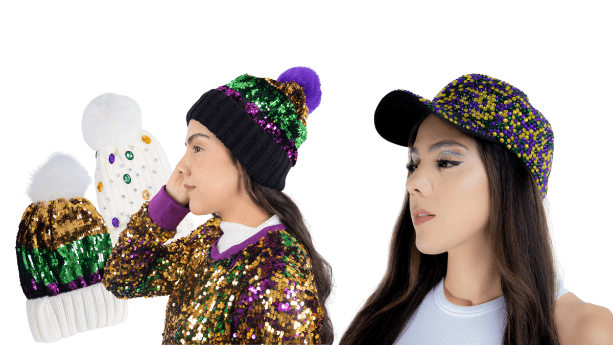 Mardi Gras Pearl Beanie Hat main image 1