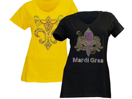 Rhinestone Tee-Shirts - Mardi Gras Apparel