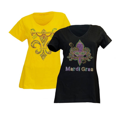 Rhinestone Tee-Shirts - Mardi Gras Apparel