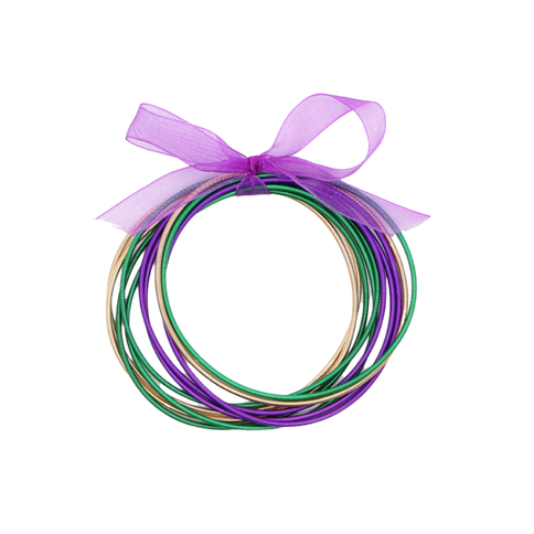 Mardi Gras Bangle Bracelet Set