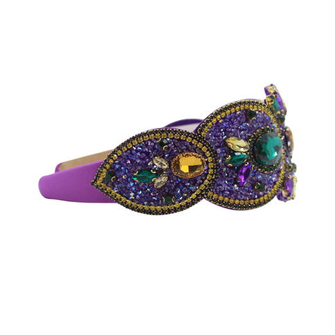 Mardi Gras Purple Jeweled Rhinestone Headband