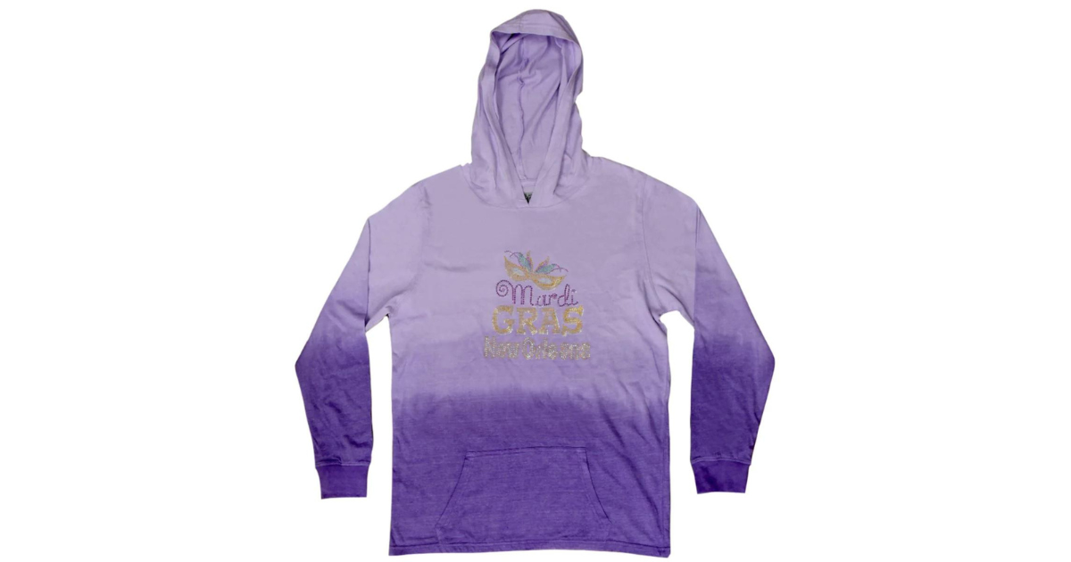 mardi gras tie dye hoodie