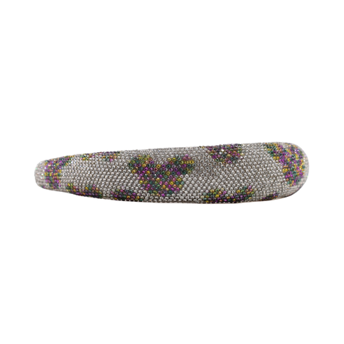 Mardi Gras Silver Rhinestone Headband