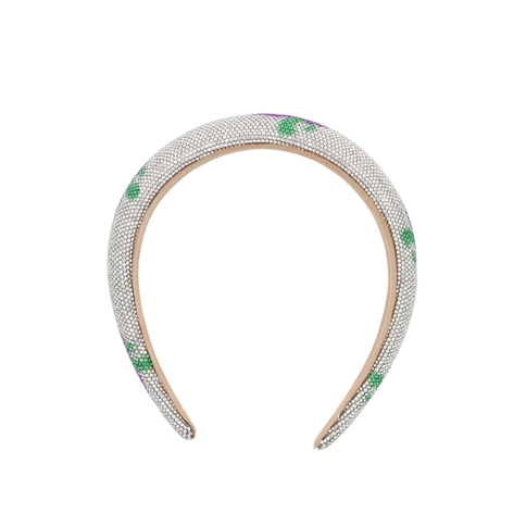 Mardi Gras Silver Rhinestone Headband