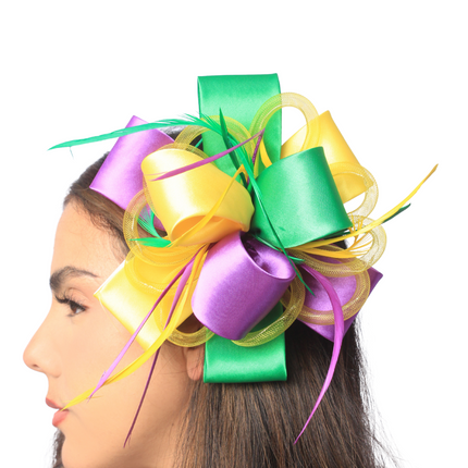 Mardi Gras Light-Up Feather & Ribbon Headband