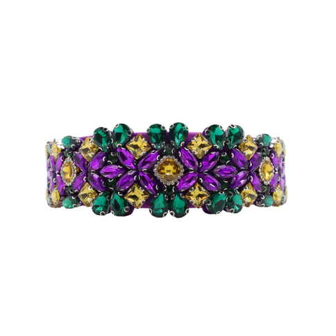 Mardi Gras Purple Floral Rhinestone Headband