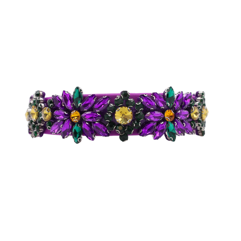 Mardi Gras Purple Floral Rhinestone Headband