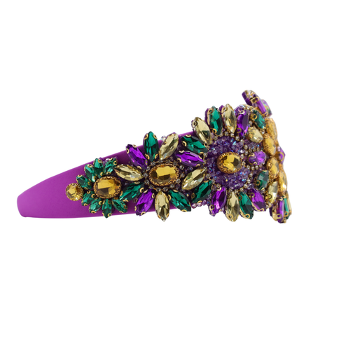 Mardi Gras Purple Jeweled Rhinestone Headband
