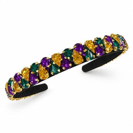 Mardi Gras Jeweled Headband Purple, Green & Gold