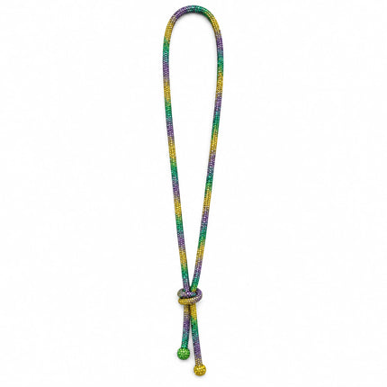 Mardi Gras Rhinestone Rope Necklace