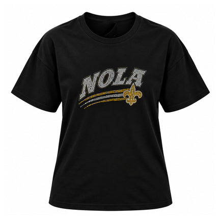 Unisex NOLA Rhinestone Fleur-de-Lis T-Shirt