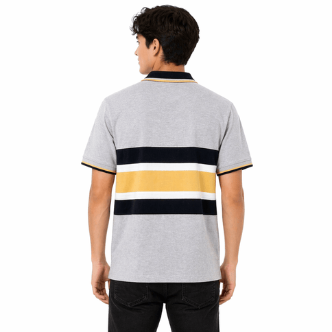 Adult Black & Gold Light Grey Polo - Mardi Gras Apparel - , , - Rugby Polo