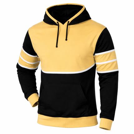 Adult Black & Gold Striped Hoodie - Mardi Gras Apparel - apparel discount tier, Black & Gold, Unisex - Hoodie