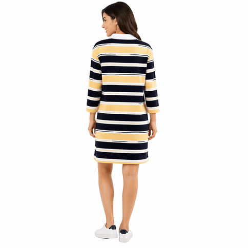 Adult Black & Gold Striped Polo Dress - Mardi Gras Apparel - apparel discount tier, Black & Gold, Dress - Dress