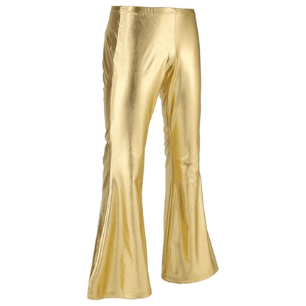 Adult Gold Metallic Mardi Gras Bell Bottom Leggings - Mardi Gras Apparel - Adult, Gold, Green - Leggings