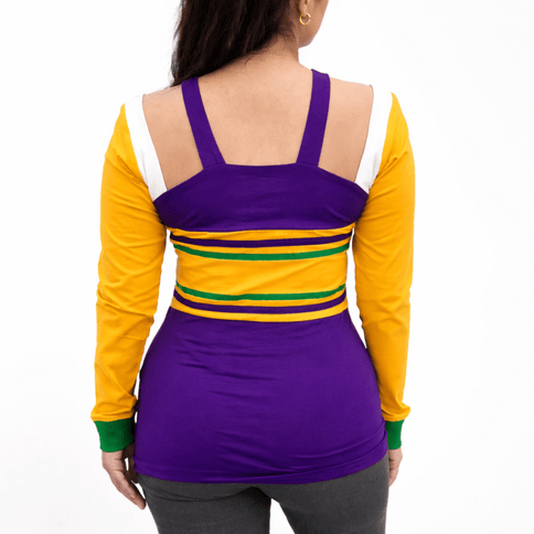 Adult Mardi Gras Color Block Crisscross Long Sleeve Top - Mardi Gras Apparel - Adult, apparel discount tier, Ladies - Long Sleeve Top