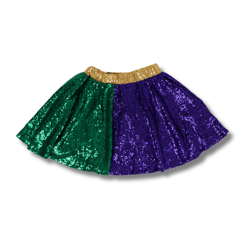 Adult Mardi Gras Sequin Color Block Skirt - Mardi Gras Apparel - Adult, Ladies, Mardi Gras -