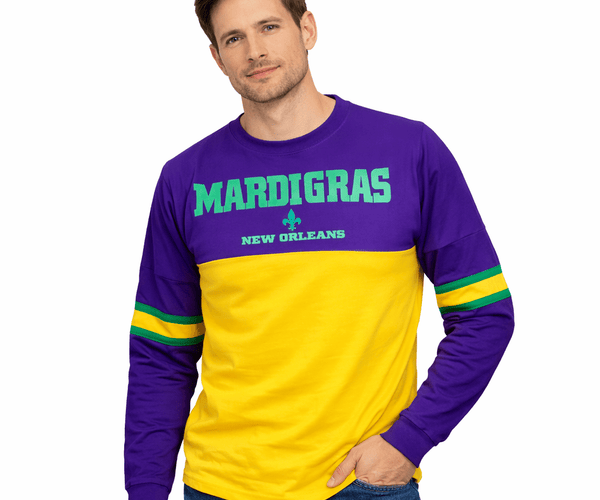 Unisex Long Sleeve Raglan Tee - Mardi Gras Apparel