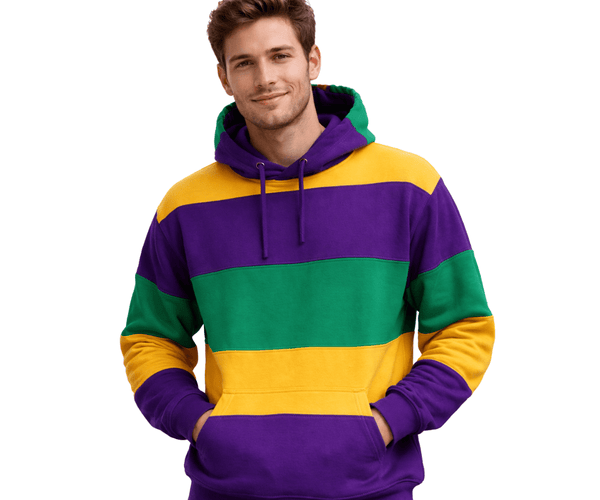 Mardi Gras Unisex Paneled Sweat Shirt - Mardi Gras Apparel Mardi Gras Unisex Paneled Sweat Shirt - Mardi Gras Apparel