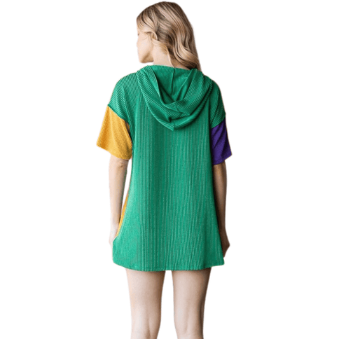 Adult Mardi Gras Urban Rib Color Block Hoodie - Mardi Gras Apparel - Adult, Hoodie, Ladies - Hoodie