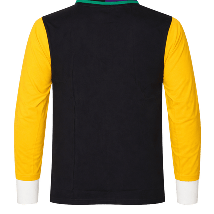 Adult Mardi Gras White Collar Vertical Panel Rugby Polo - Mardi Gras Apparel - Adult Unisex, Button Up, Collared - Rugby Polo