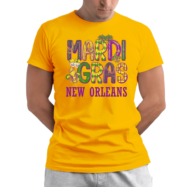 Adult Unisex Mardi Gras New Orleans Graphic T-Shirt Mardi Gras