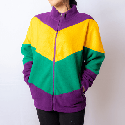 Adult Unisex Mardi Gras Polar Fleece Jacket - Mardi Gras Apparel - Adult Unisex, Fleece Jacket, Green - Fleece Jacket