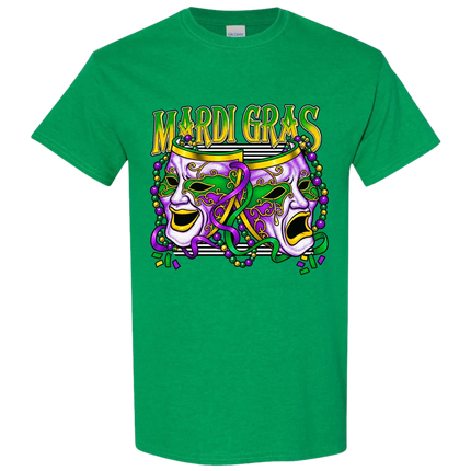 Adults New Orleans Mardi Gras COMEDY/TRAGEDY Celebration Tee-Shirt - Mardi Gras Apparel - Adult, Adult Unisex, apparel discount tier - Tee-Shirt