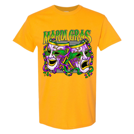 Adults New Orleans Mardi Gras COMEDY/TRAGEDY Celebration Tee-Shirt - Mardi Gras Apparel - Adult, Adult Unisex, apparel discount tier - Tee-Shirt