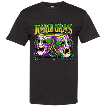 Adults New Orleans Mardi Gras COMEDY/TRAGEDY Celebration Tee-Shirt - Mardi Gras Apparel - Adult, Adult Unisex, apparel discount tier - Tee-Shirt