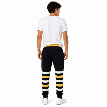 Black & Gold Light Grey Jogger pants With Regal Stripes - Mardi Gras Apparel - , , - Leggings
