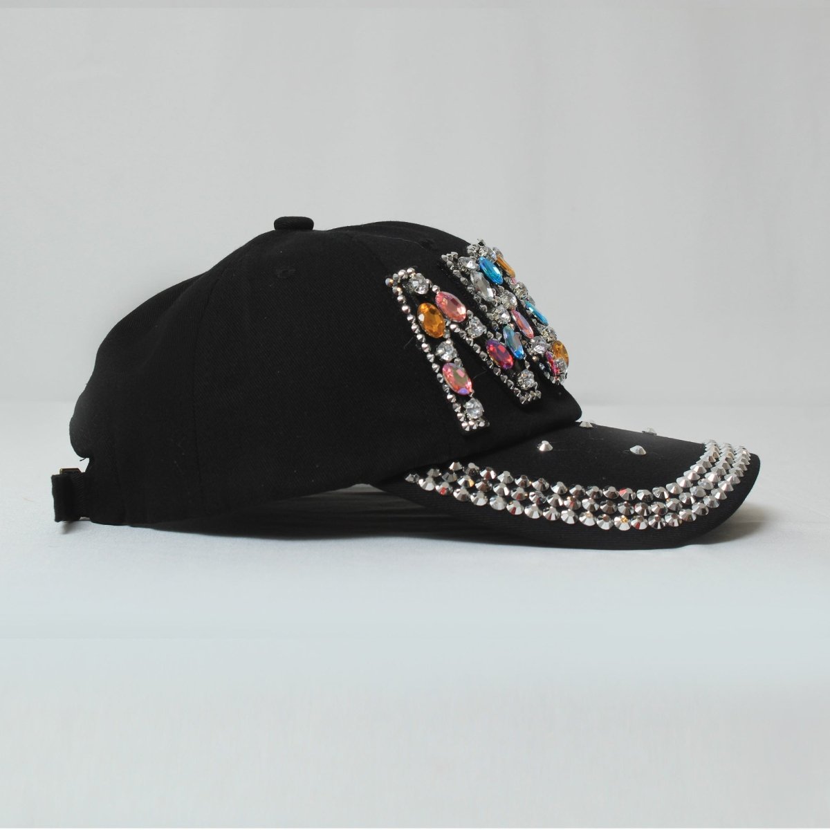 Black NOLA Multicolor Rhinestone Embellished Hat - Mardi Gras Apparel - Accessories, Hats, Mardi Gras - Hats