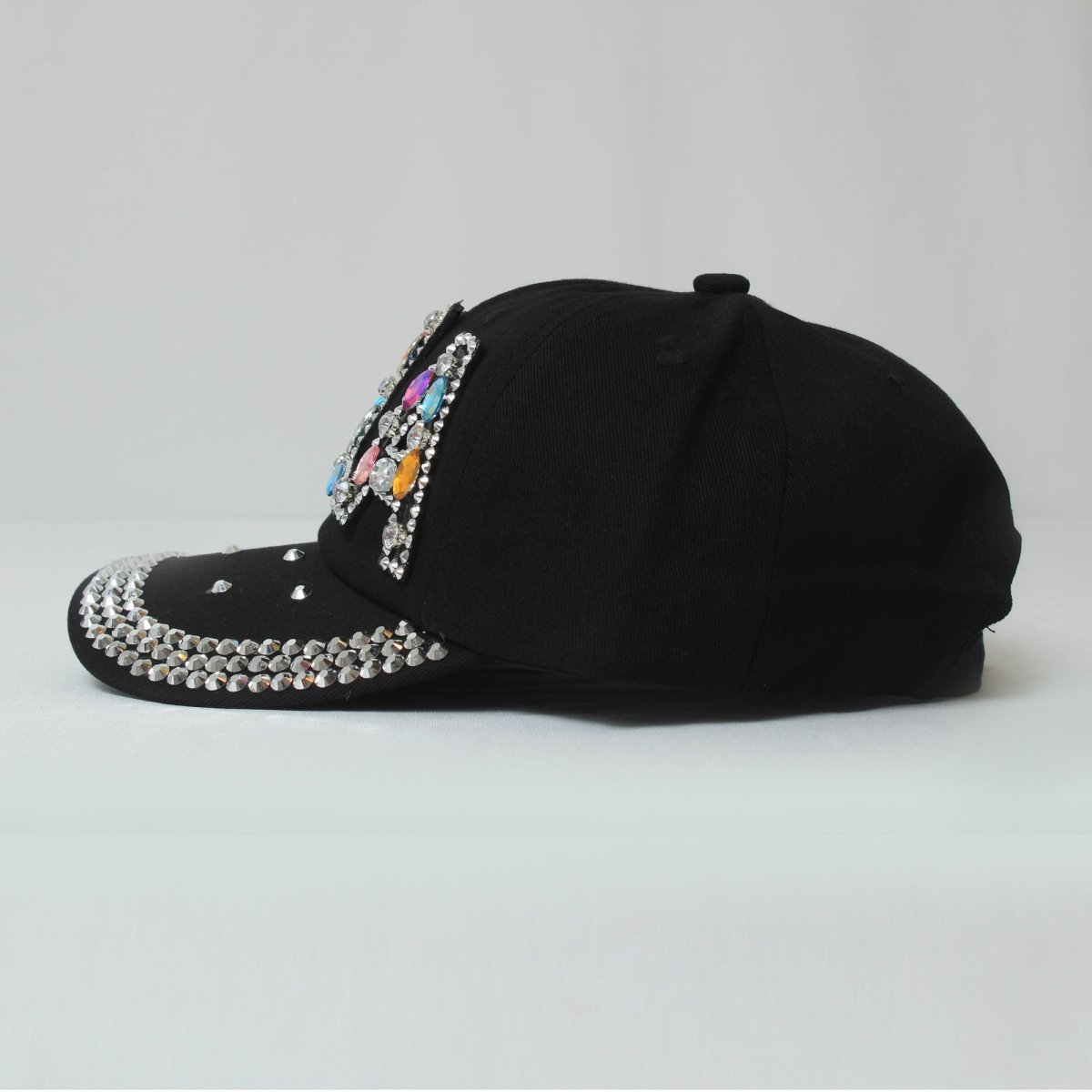 Black NOLA Multicolor Rhinestone Embellished Hat - Mardi Gras Apparel - Accessories, Hats, Mardi Gras - Hats