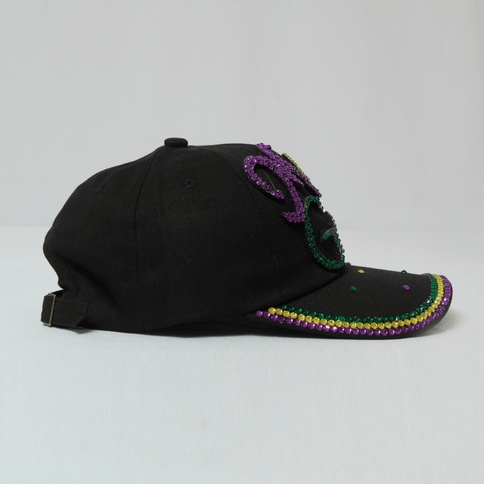 Black Rhinestone Mardi Gras Hat - Mardi Gras Apparel - Accessories, Hats, Mardi Gras - Hats