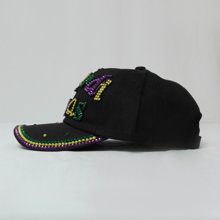 Black Rhinestone Mardi Gras Hat - Mardi Gras Apparel - Accessories, Hats, Mardi Gras - Hats