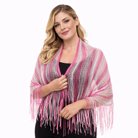 Blush Pink Fringe Shawl - Mardi Gras Apparel - Accessories, accessory discount tier, Fat Savings 50% Off - Shawl