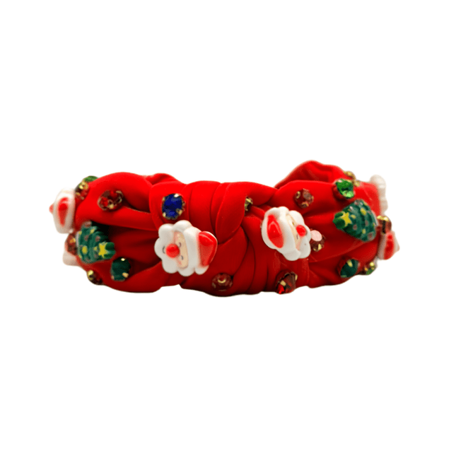 Christmas Embellished Knot Headband Red - Mardi Gras Apparel - Accessories, Christmas, Headbands - Headband