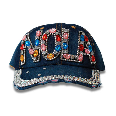 Denim NOLA Multicolor Rhinestone Embellished Hat - Mardi Gras Apparel - Accessories, Hats, Mardi Gras - Hats