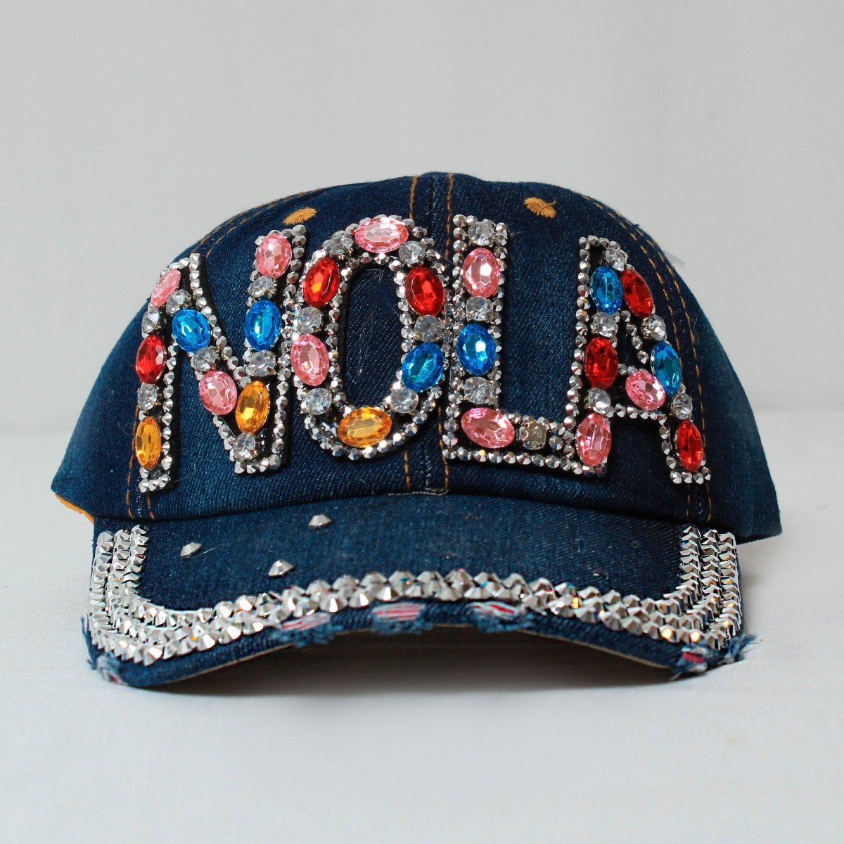 Denim NOLA Multicolor Rhinestone Embellished Hat - Mardi Gras Apparel - Accessories, Hats, Mardi Gras - Hats