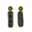 Fat Tuesday Hand - Beaded Earrings with Circular Top - Mardi Gras Apparel