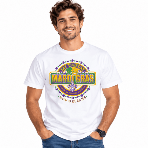 Fat Tuesday Mardi Gras New Orleans Graphic Tee Unisex - Mardi Gras Apparel - apparel discount tier, new orleans tshirt, Short Sleeve - Tee-Shirt