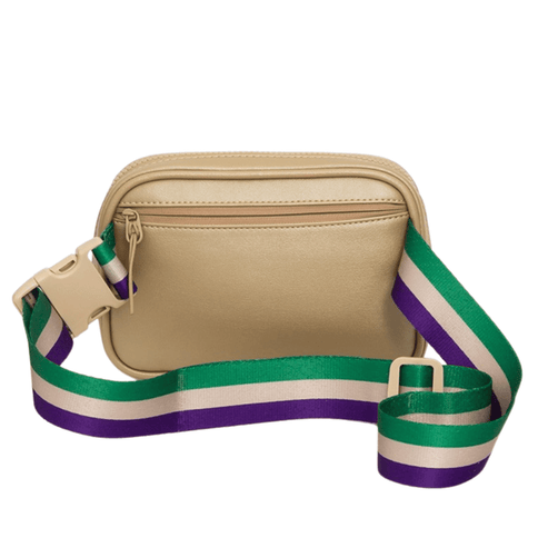 Faux Leather Mardi Gras Sparkle Rectangle Belt Bag - Gold - Mardi Gras Apparel - Accessories, Bags, Mardi Gras - Bag