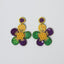 Floral Beaded Mardi Gras Earrings with Sequins - Mardi Gras Apparel