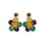 Floral Beaded Mardi Gras Earrings with Sequins - Mardi Gras Apparel