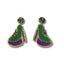 High Heel Beaded Mardi Gras Earrings with Rhinestones - Mardi Gras Apparel