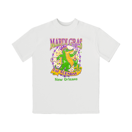 Kids Mardi Gras Gator Fat Tuesday New Orleans Tee - Mardi Gras Apparel - apparel discount tier, Children, Children's Unisex - Tee-Shirt