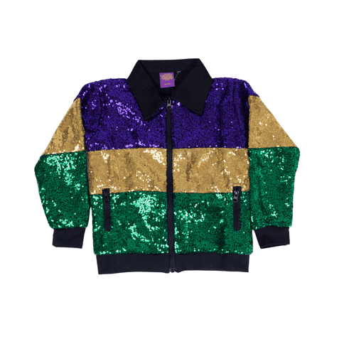 Kids Mardi Gras Sequin Striped Jacket - Mardi Gras Apparel - Children, Kids, Mardi Gras - Sequin Jacket