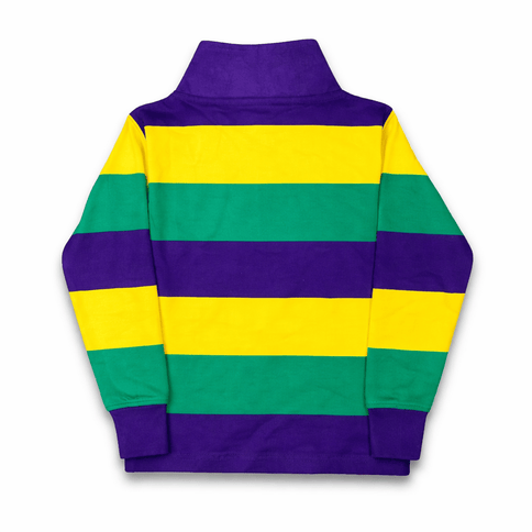 Kids' Mardi Gras Striped Quarter Zip Pullover - Mardi Gras Apparel - apparel discount tier, Children, Children's Unisex - Zip Pullover